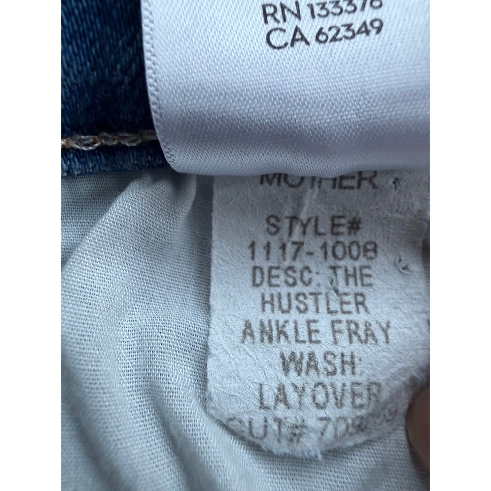 Mother 26 The Hustler Ankle Fray High Rise Bootcut Jeans Layover Wash - Picture 8 of 11